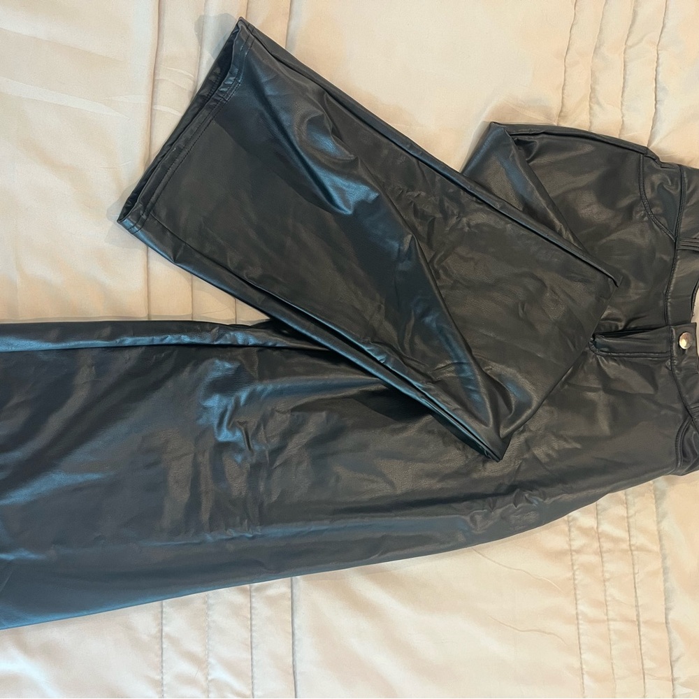 Black Faux Leather Pants